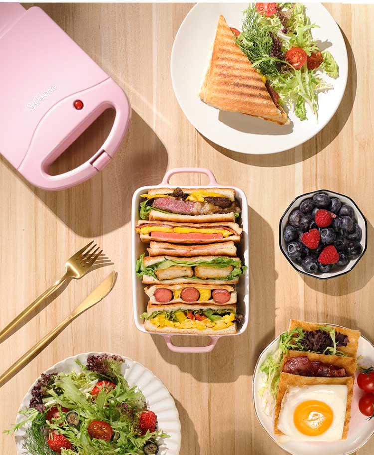 Compact Multifunctional Breakfast Maker: Bread, Toast, Grill, Pancake Machine