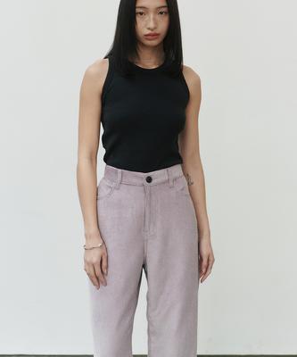 NOIRER FOR WOMAN Tencel-Ribbed Wide Pants (Lavender Pink)