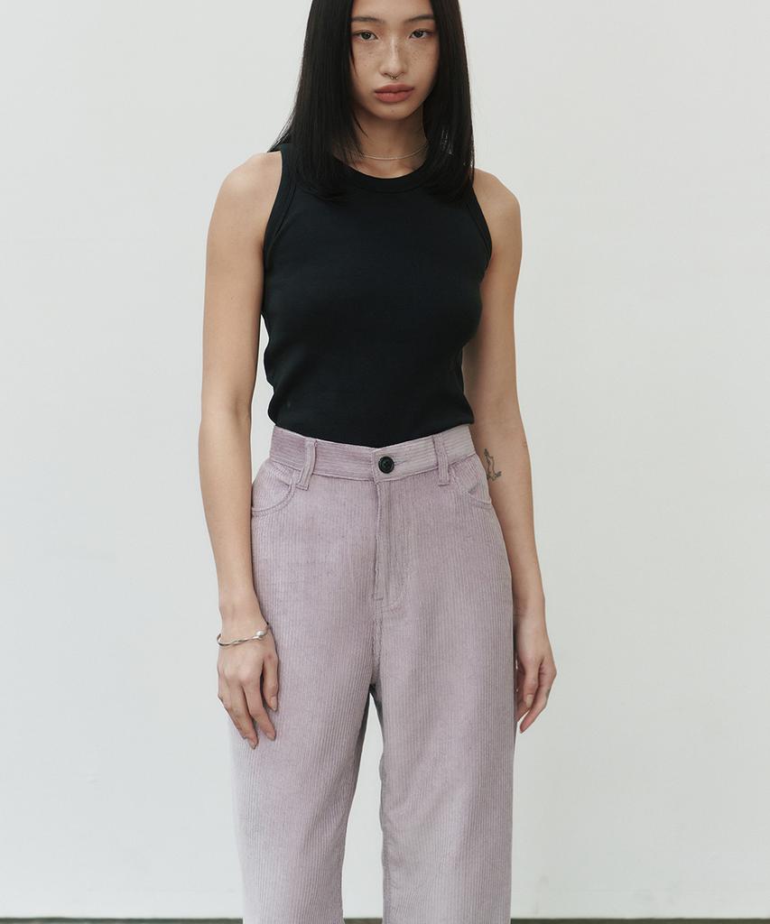 Noir For Woman Tencel-Ribbed Wide Pants (Lavender Pink)