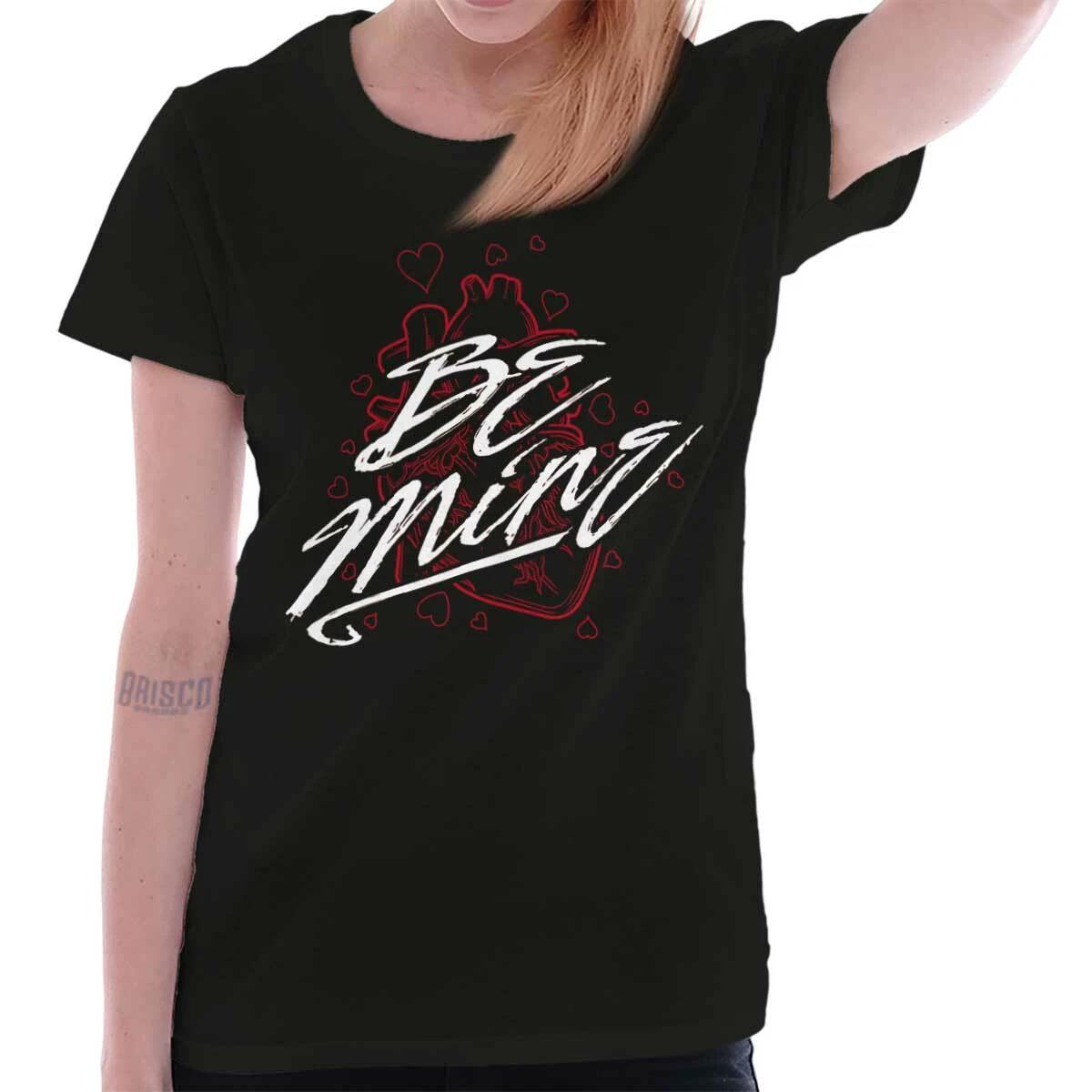 Valentine s Day Be Mine Anatomical Heart Womens Top Junior Graphic Tee XS