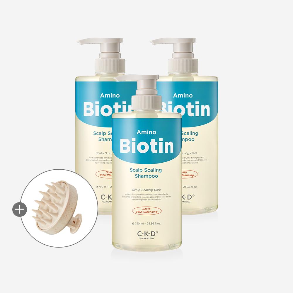 CKD Amino Biotin Scalp Exfoliating Shampoo 750ml 3 bottles