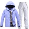 Unisex White Ski Suit Set: Winter Outdoor Snowboard Pants and Jacket for Couples