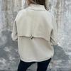 Women Jacket Stand Collar Long Sleeve Woolen Coat with Pockets Solid Color Warm Lightweight Coat Daily Wear