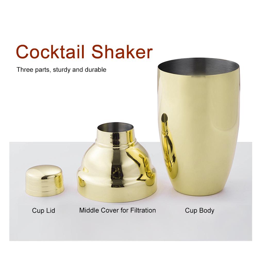 Elegant Manual Shaking Stainless Steel Cocktail Shaker Bar Tool Supplies Accessories