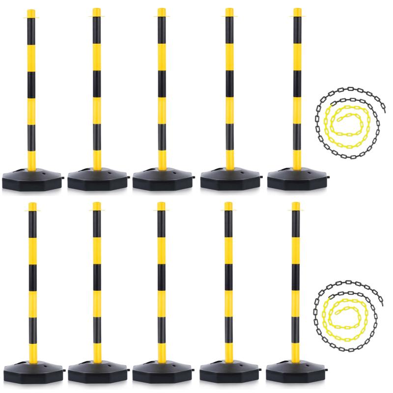 Plastic Warning Post Chain for Construction Site Fence with Isolation Barrier and Caution Tape