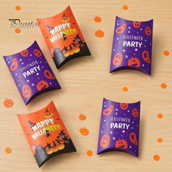 Party Treat Boxes 10 Pcs Halloween Cardboard Candy for Kids, Cute Trick or Theme Decor Containers Snacks Cookie Small Gifts, Favors Dark Style