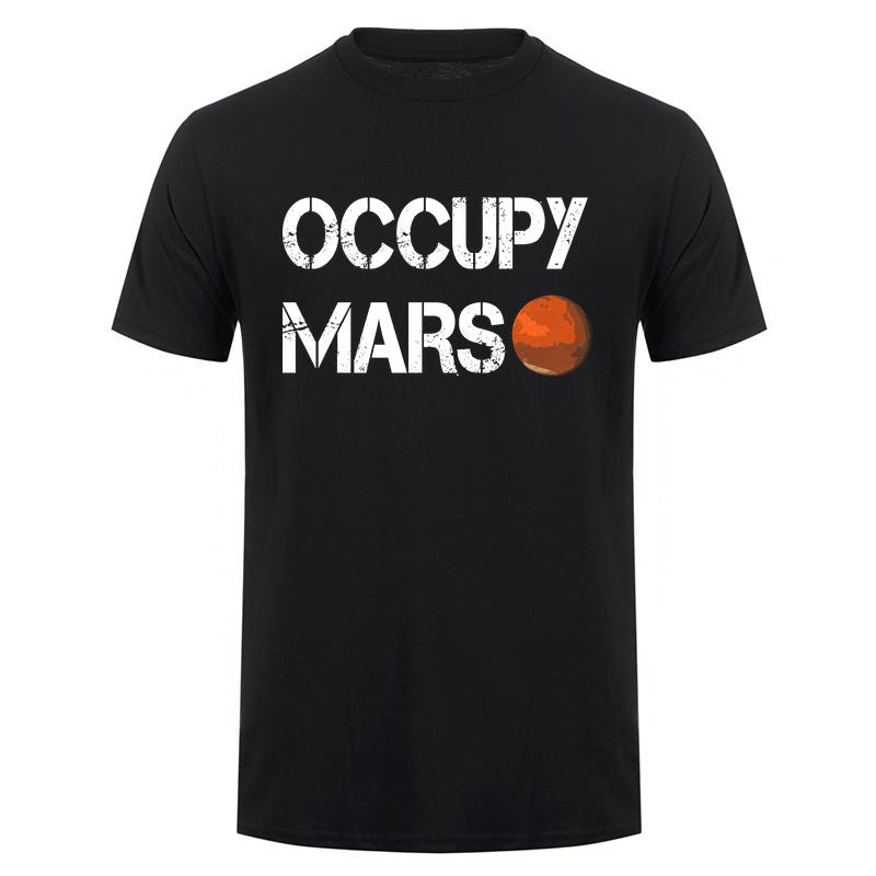 Occupy Mars T Shirt Unisex Space Mars Planet Graphic Tee Astronaut Universe Future Exploration Casual Short Sleeve Shirt Da105