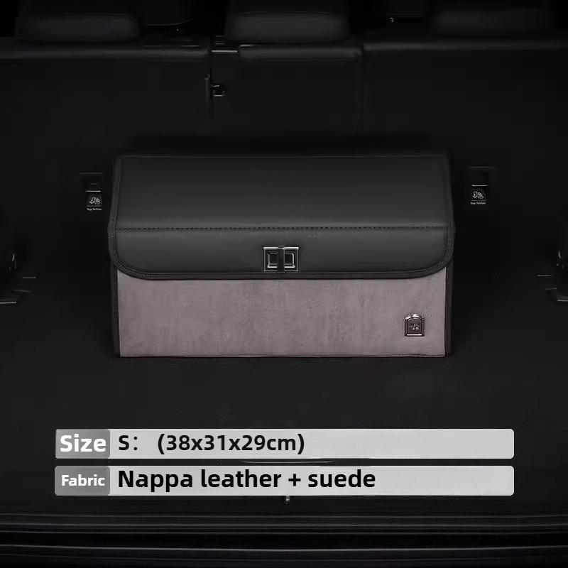 Light Luxury Suede Car Trunk Storage Box Large Capacity Foldable Car Trunk Organizer Trunk Accessories Car Storage Organizer Box