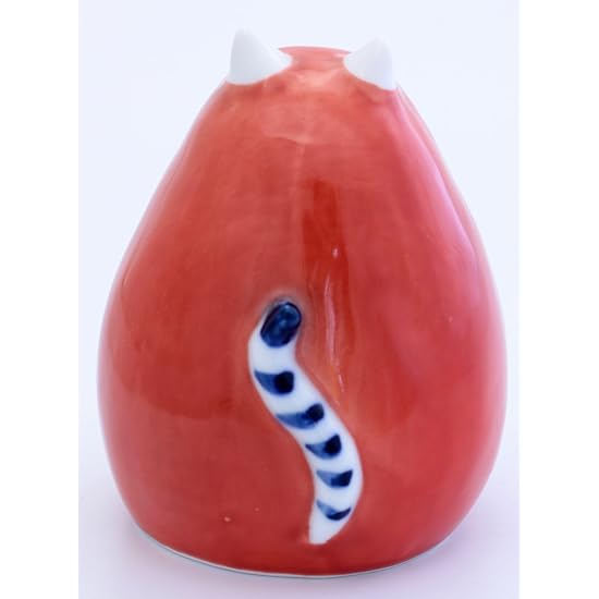 Arita Ware Yoshinori Kitagawa Daruma Cat Ornament Red/Striped