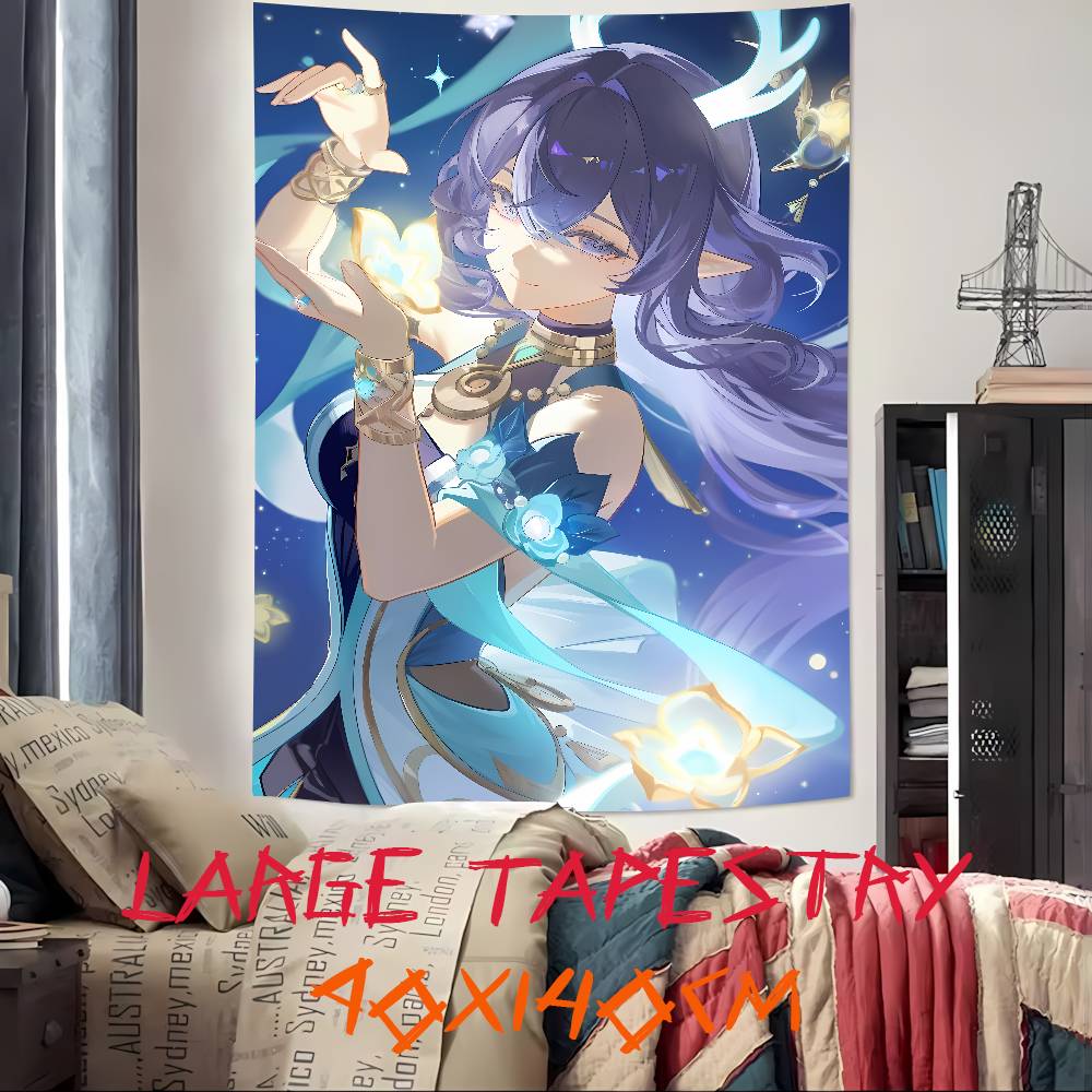 Kawaii Pretty Hot Girl Lauma Cool Video Gaming Tapestry Wall Hanging Art Decoration Aesthetic Background Cloth Birthday Gif