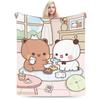 Cute Bear Bubu Dudu Fleece Blanket  Novelty Throw Blankets For Home 150*125Cm Plush Thin Quilt