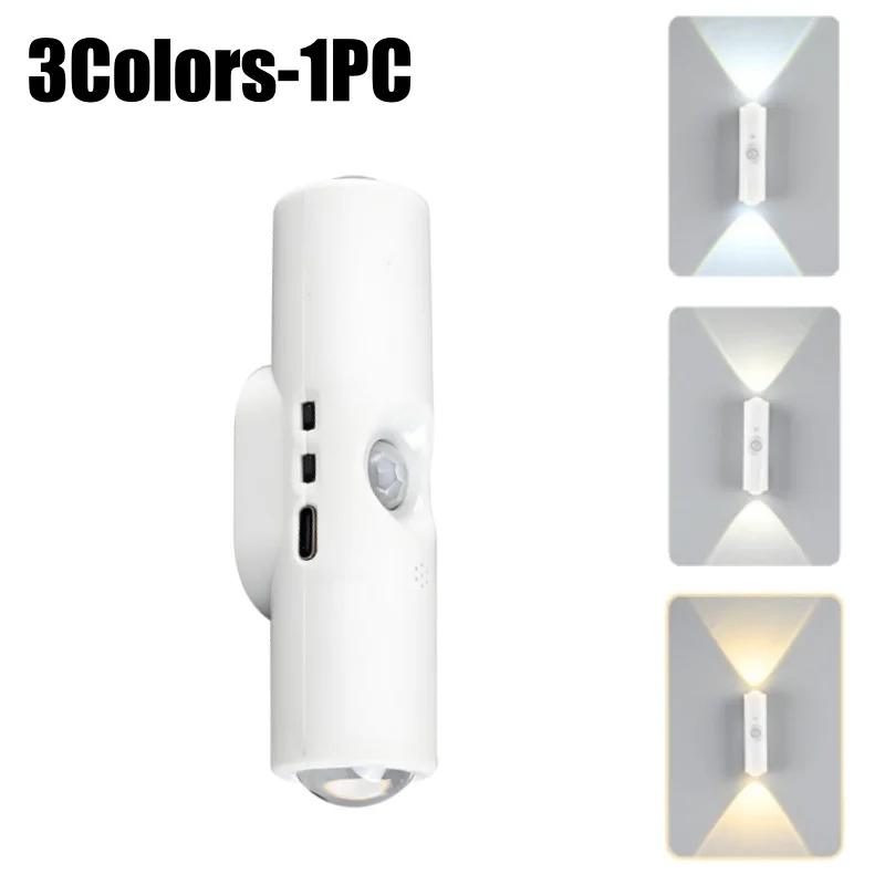 

Многоцветный градиентный магнитный ночник с датчиком движения, перезаряжаемая через USB настенная светодиодная лампа для атмосферы в спальне Blue