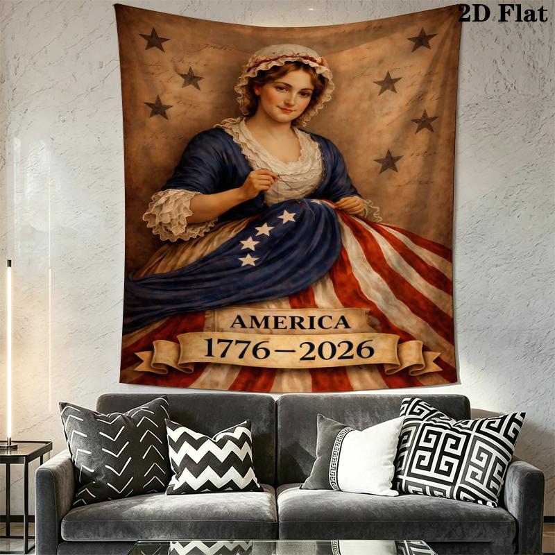 America 250 Wall Tapestry Aesthetic Wall Hanging Printed Fabric Blanket Decorative Tapestries for Bedroom Living Room Home Decor
