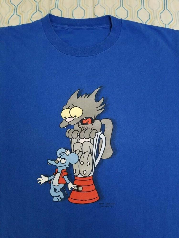 Винтажная футболка The Simpsons Итчи и Скрэтчи Блендер Все размеры BT1190 Унисекс футболка S