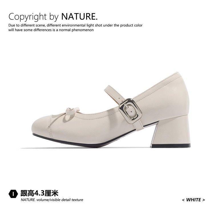 

Soft leather version Mary Jane shoes women s 2025 summer new retro bow thick heel high heels ballet temperament single shoes 39