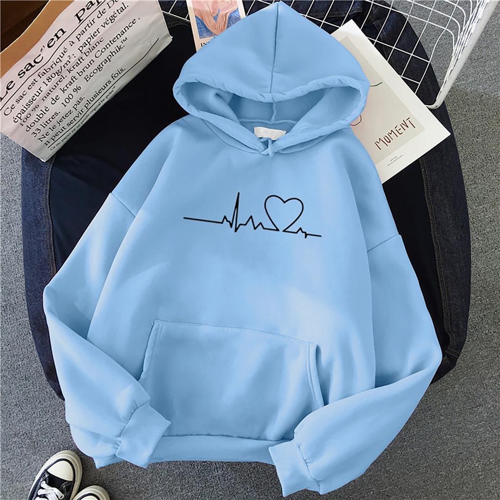 Women's Fashion Casual  Christmas Print Hooded Sweatshirt Loose Sports Tops Pullover