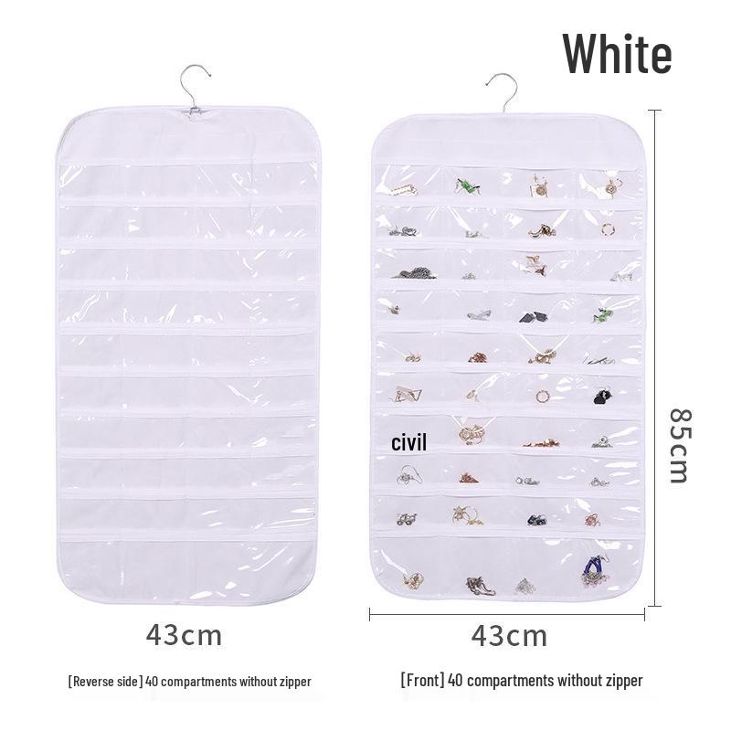 80-Pocket Double-Sided Hanging Organizer for Jewelry & Miscellaneous Items