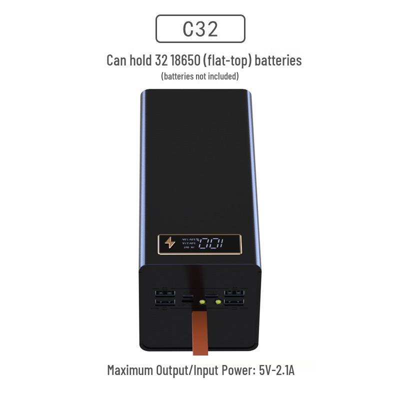 Scocca per Power Bank DIY Senza Saldatura a 32 Sezioni con Ricarica Wireless