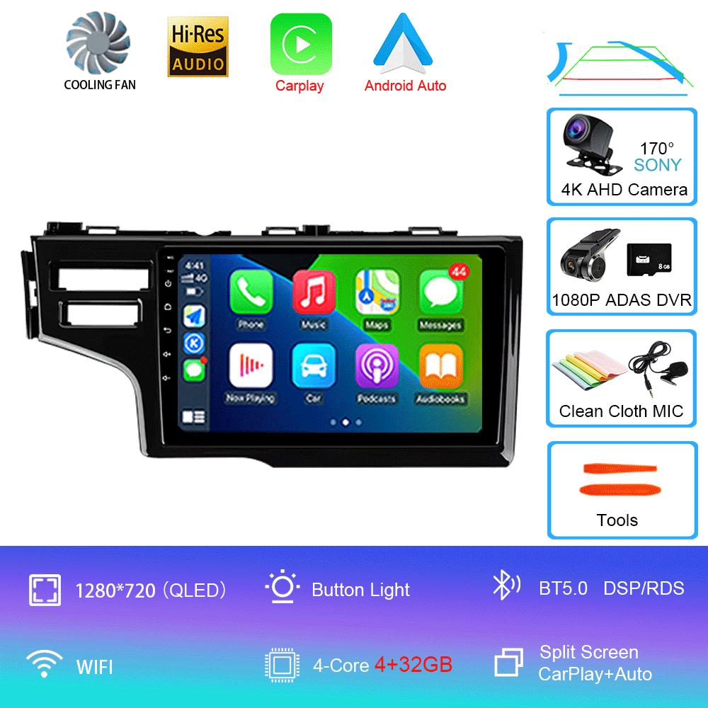Car Radio Android 14 Carplay Auto Multimedia Player For Honda Fit Jazz 2014 2015 2016 2017 Autoradio GPS Stereo 2din Head Unit