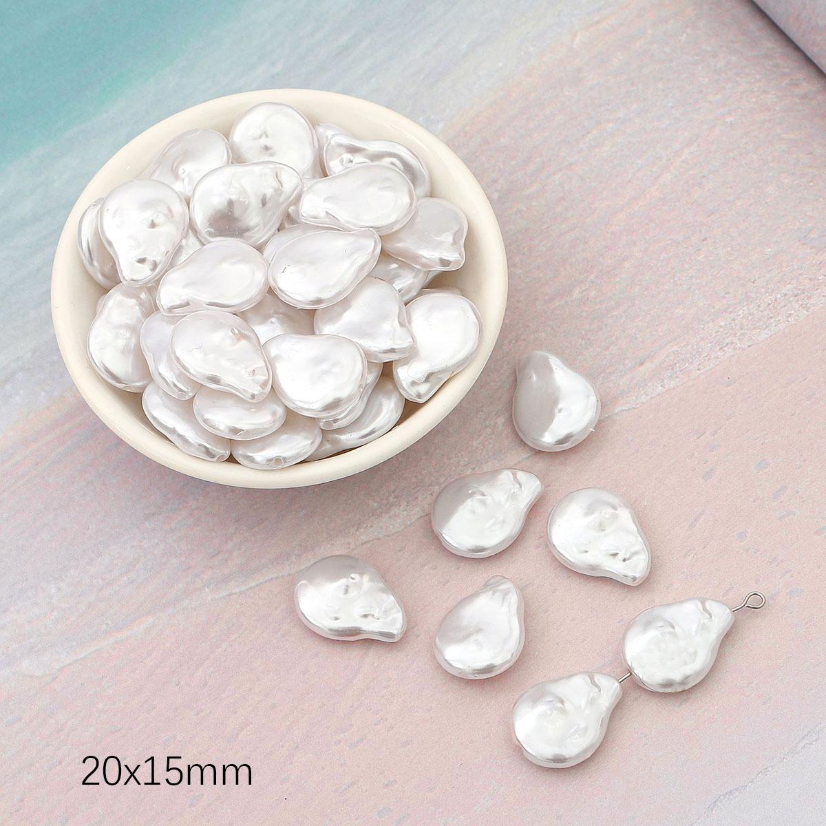 

Геометрическая форма имитация жемчуга из АБС-пластика, бусины с прямым отверстием, браслет «сделай сам», ювелирные аксессуары 20x15mm 10pcs