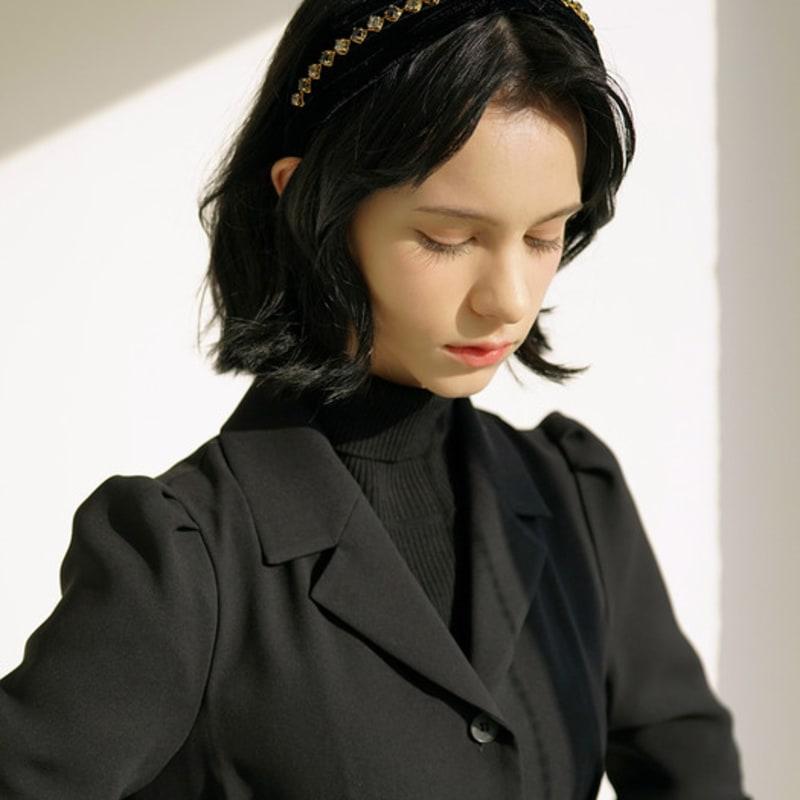 LUDE Crystal Chain Velvet Hairband