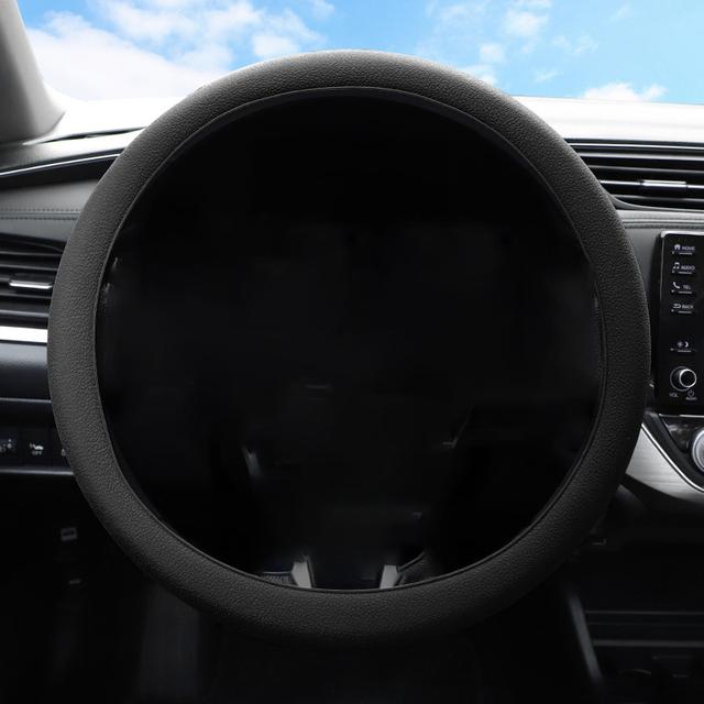 

Автомобильный летний универсальный силиконовый чехол на руль, эластичный чехол для перчаток, текстура, мягкий многоцветный автоукрашение, аксессуары «сделай сам» чёрный