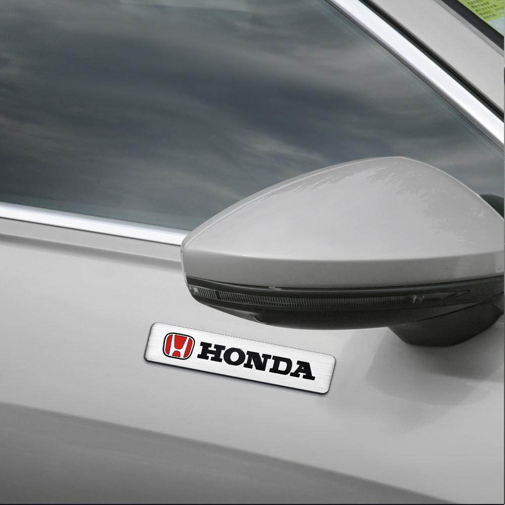 1/2Pcs Aluminum Badge Car Body Fender Decoration Trunk Side Window Sticker For Honda Fit Civic CRV City Jazz Accord CR-Z VTEC RF6