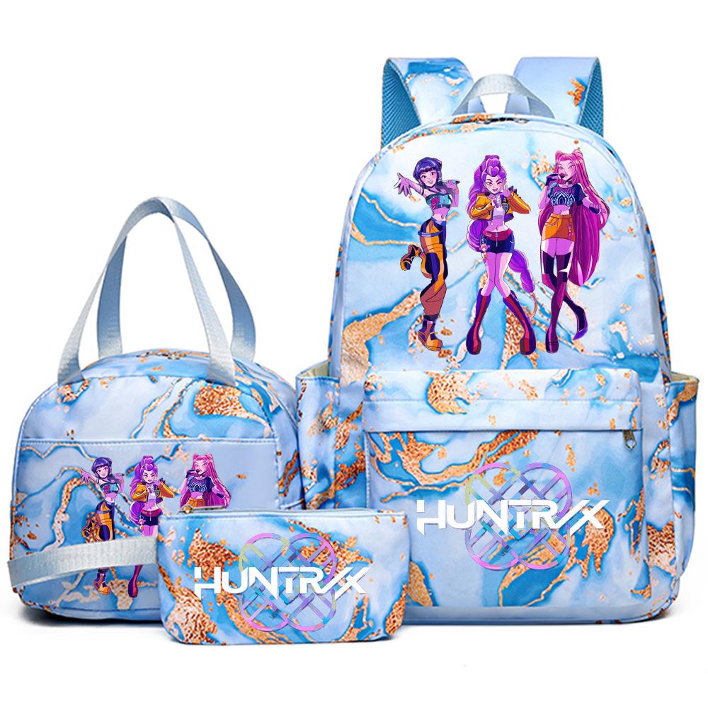 3 szt./zestaw Plecak z nadrukiem Anime Kpop z torebką i piórnikiem dla nastolatka, studenta, dziewczyny, chłopca, wodoodporna torba podróżna Mochila