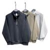 American Half-zipper Solid Color Hoodless Casual Sweater Men's Autumn and Winter Niche Design Sense Loose Versatile High Street Jacket