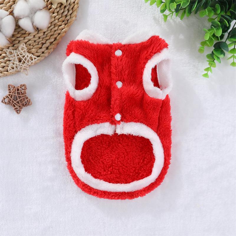 Jesienno-zimowa dwustronna kamizelka polarowa dla zwierząt z klamrą do smyczy - Przeciw linieniu, Ciepła, dla kotów i małych/średnich psów