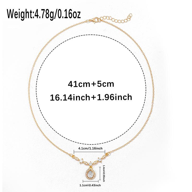 Accessories: Personality, diamond-encrusted O-chain pendant, niche versatility, water drop necklace for women