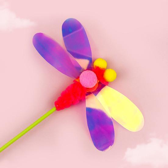 Cat Wand Creative Shape Stress-relieving Plastic Feather Style Cat Teaser Stick Pet Interactive Toy for Home