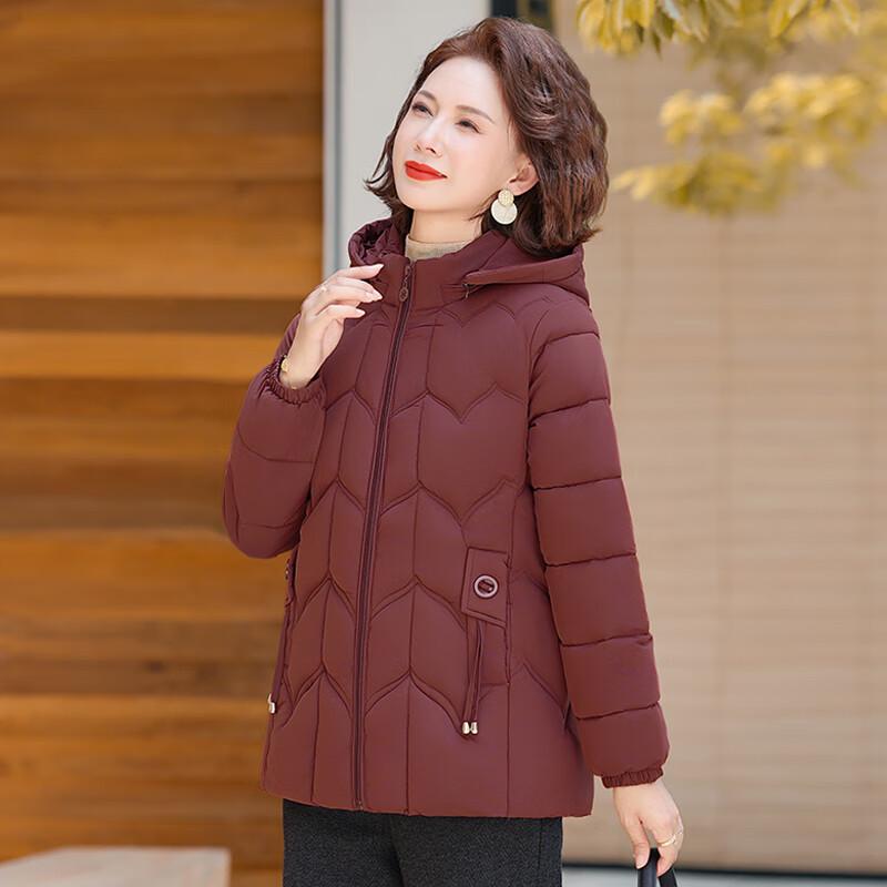 Women's Hooded Thickened Winter Cotton Coat for Mid-Aged & Elderly