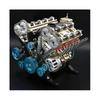 Modellmotor-Bausatz für Erwachsene, 8-Zylinder Metall-Automotor-Modellbausatz, Harz DIY Auto-Motor-Montagesatz Modell