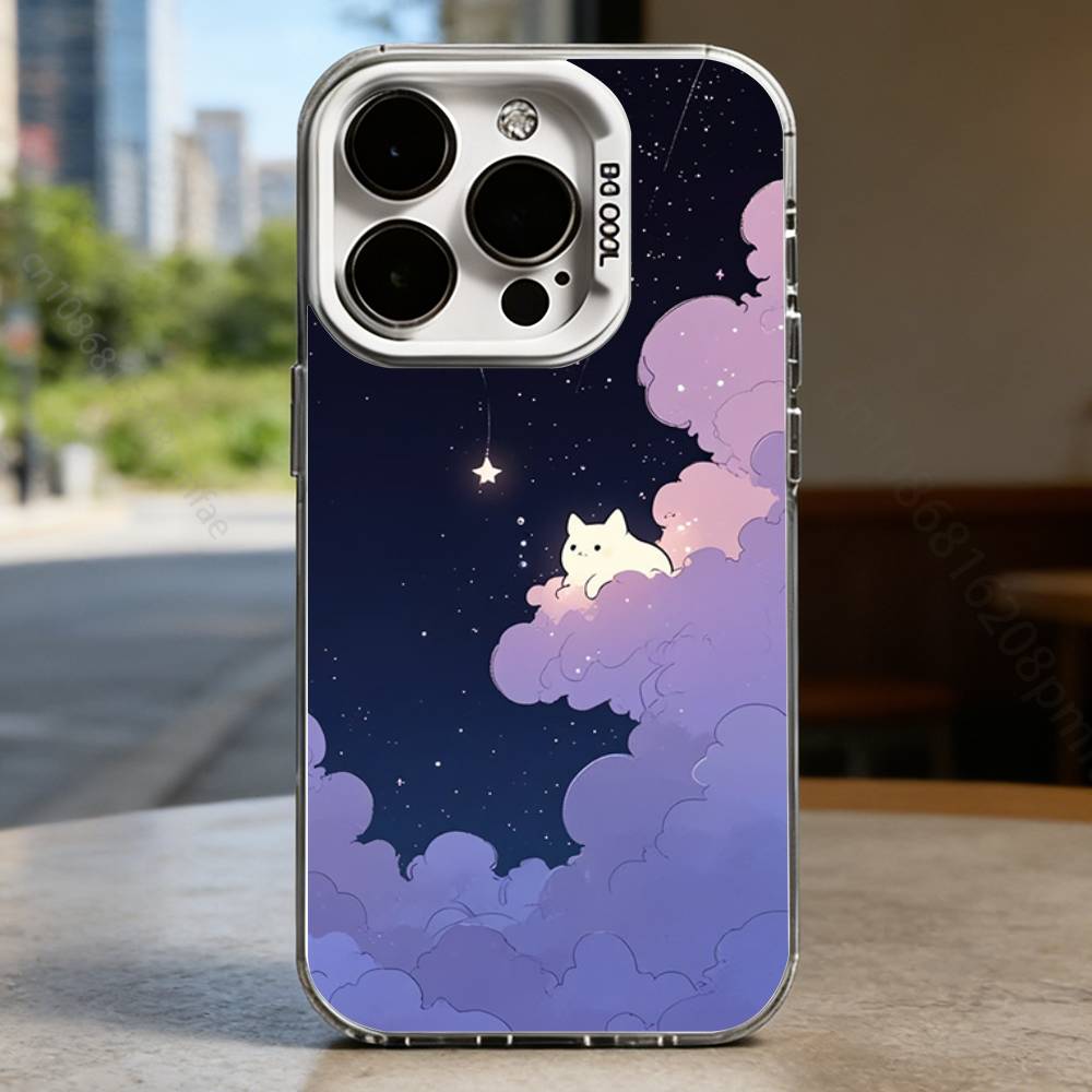 Dreamy Starry Sky Hard Phone Case for IPhone 17 16 15 14 13 12 11 Pro Max Plus16E X XR XS Max Shockproof Full Cover
