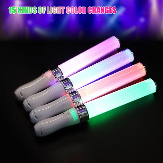 LED Glow Light Stick 15 Color Flashing Light Sticks with Rope 2 Lighting Modes Battery Powered Lightweight Party Light Stick for Festivals Rave Party