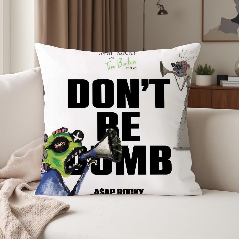 Rapper AAsap RRockyS Dont Be Dumb Pillow Case Suitable For Bedrooms Living Rooms Cars Home Decoration