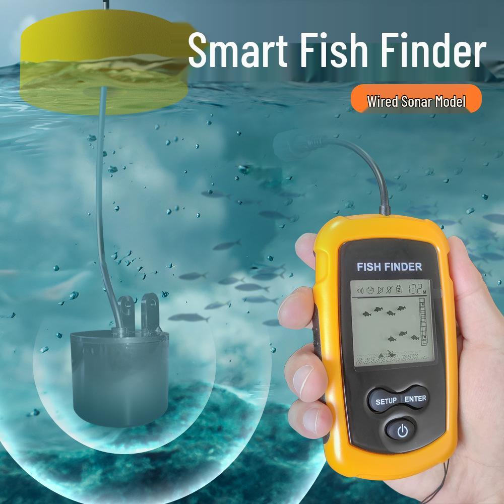 Smart Wired Fish Finder - Locate Schools of Fish with Ease, 100m Depth Probe