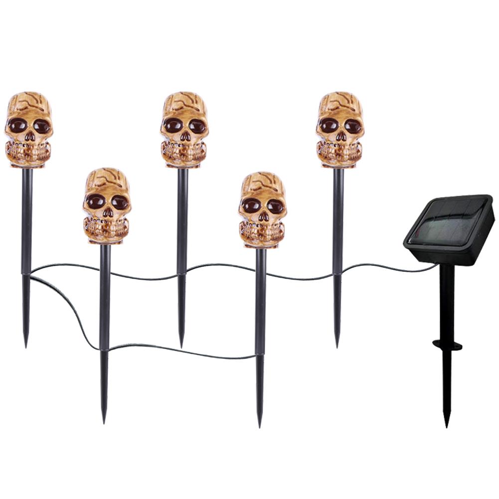 5 Pack Outdoor Halloween Pumpkin Lights Waterproof Halloween Pumpkin Pathway Stake Lights Halloween Party Decor Walkway Lights