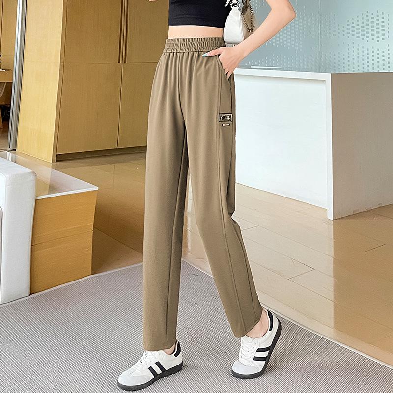2025 Women's Summer Ice Silk High-Waist Mosquito-Proof Harem Pants - Lightweight and Elastic Casual Sportswear