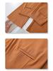 Spring 2025 Women's High-Waist Orange Flared Pants - Slimming, Drapey, Casual Wear