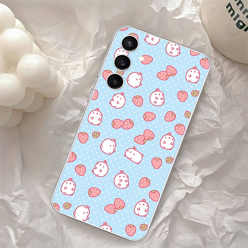 Cute H-Molang-S Phone Case For Samsung Galaxy A52 A12 A51 S21 Edge S22ULTRA S23 S24 S20LITE Plus Ultra Transparent Cover