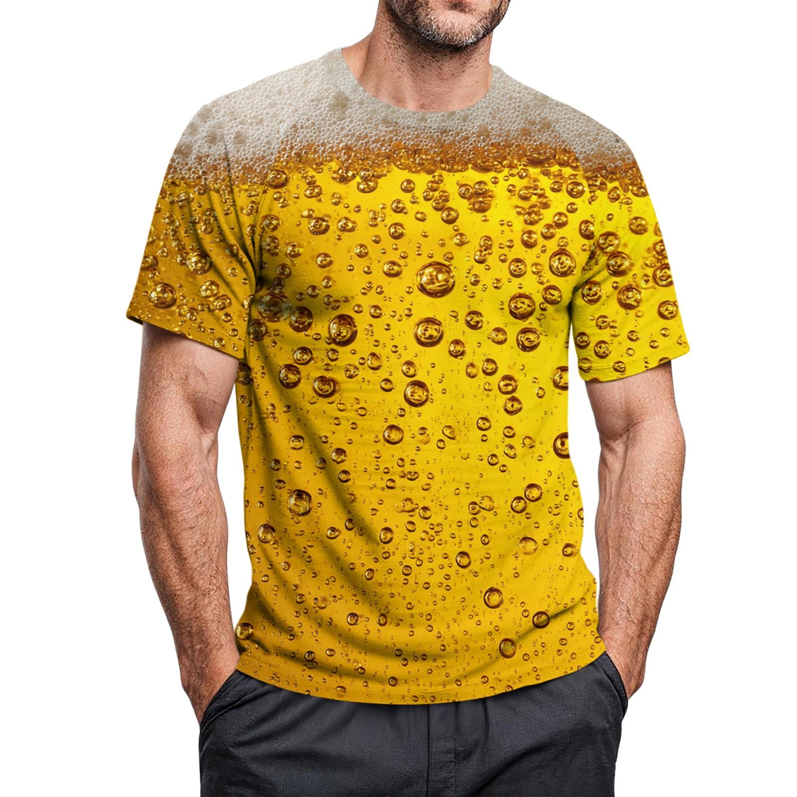 

Мужская повседневная футболка с круглым вырезом и короткими рукавами с принтом XL жёлтый