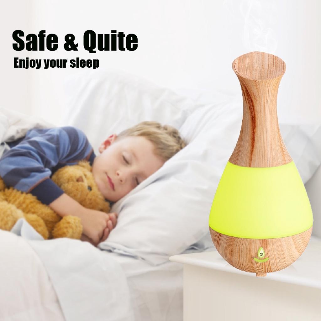 Umidificatore d'Aria Bluetooth USB DC 5V Diffusore di Oli Essenziali Finitura Legno per Aroma Aromaterapia Lampada Notturna LED a 7 Colori