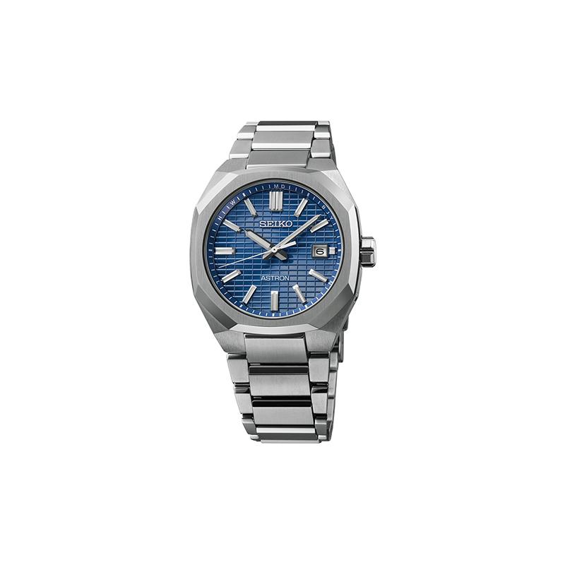 Seiko Astron Series 100 Meters Waterproof Solar Quartz Titanium Strap Men's Watch Blue Dial SBXY061