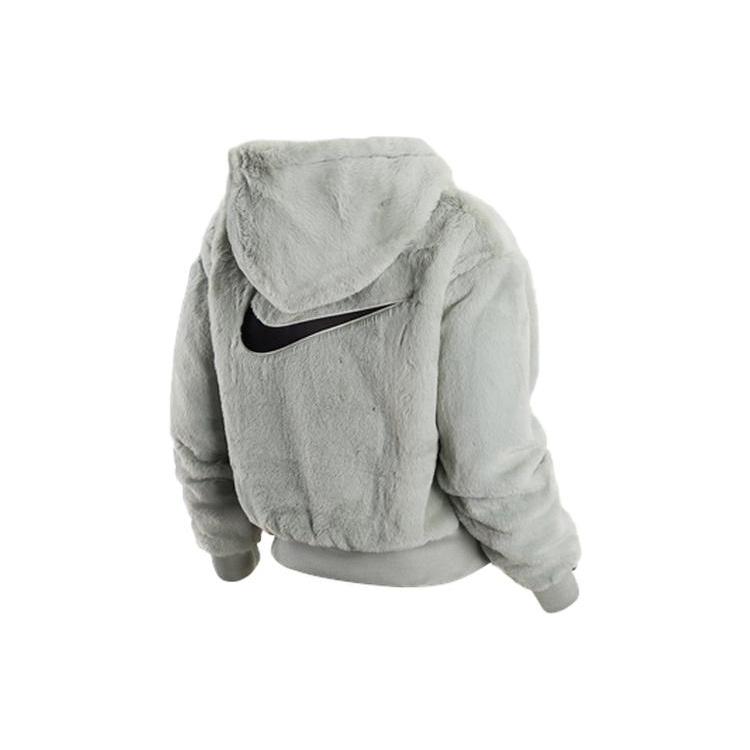 New Nike Sportswear Essentials Series Jacket Women's Mist Gray/Black DV7064-014