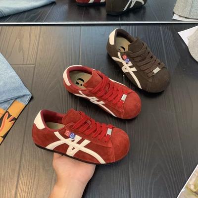 Mattiert Retro Big Head Board Schuhe Damen Herbst Neu Flache Sohle Erhöhend Low Top Sportschuhe Lässig