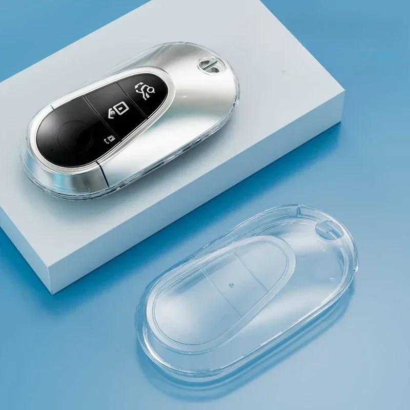 TPU Transparent Autoschlüsselhülle für Mercedes Benz 2025 C S Klasse W206 W223 S350 C260 C300 S400 S450 S500 Schlüsselhülle Schutz