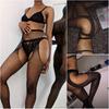 Moda Donna Lingerie sexy Calze elastiche Calza a rete trasparente Collant con strass lucidi