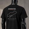 Carte du Circuit de Donington Tracé du Circuit Cadeau Sport Automobile T-shirt Pour Fans de Pistes F1 Chemise cadeau pour lui chemise oversize voiture de course anniversaire course